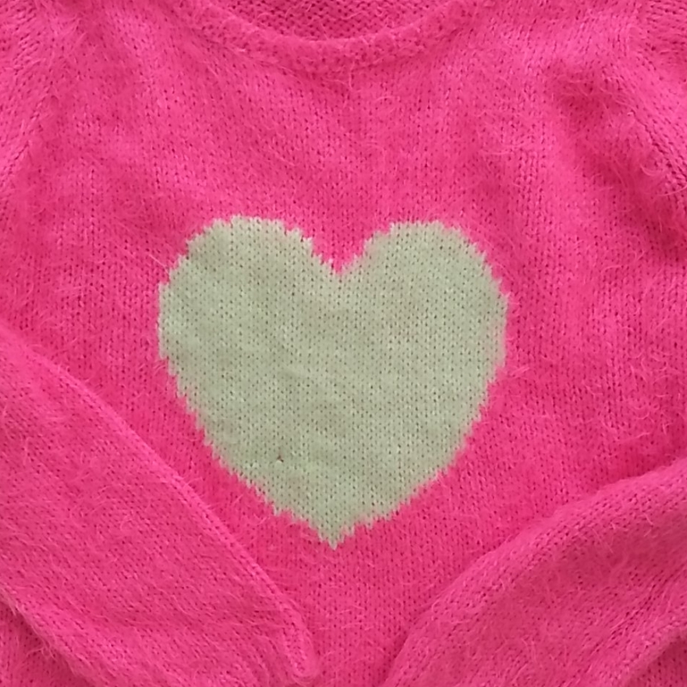 Children's place pink sweater with white heart
